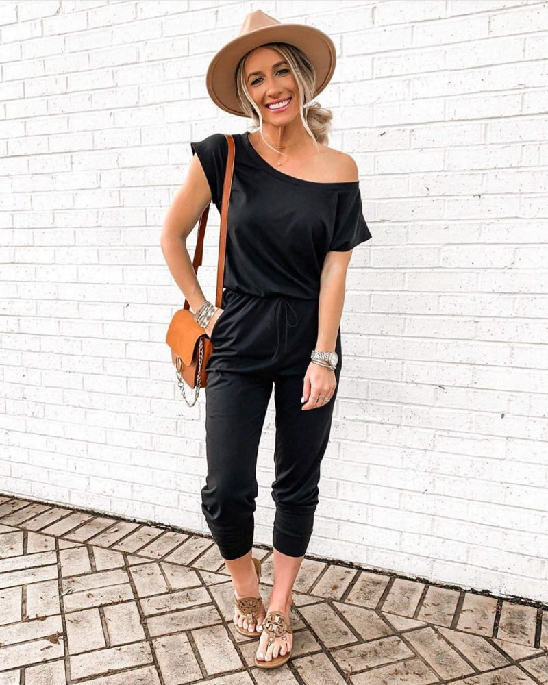 2025 Women's Summer Off-Shoulder Jumpsuit