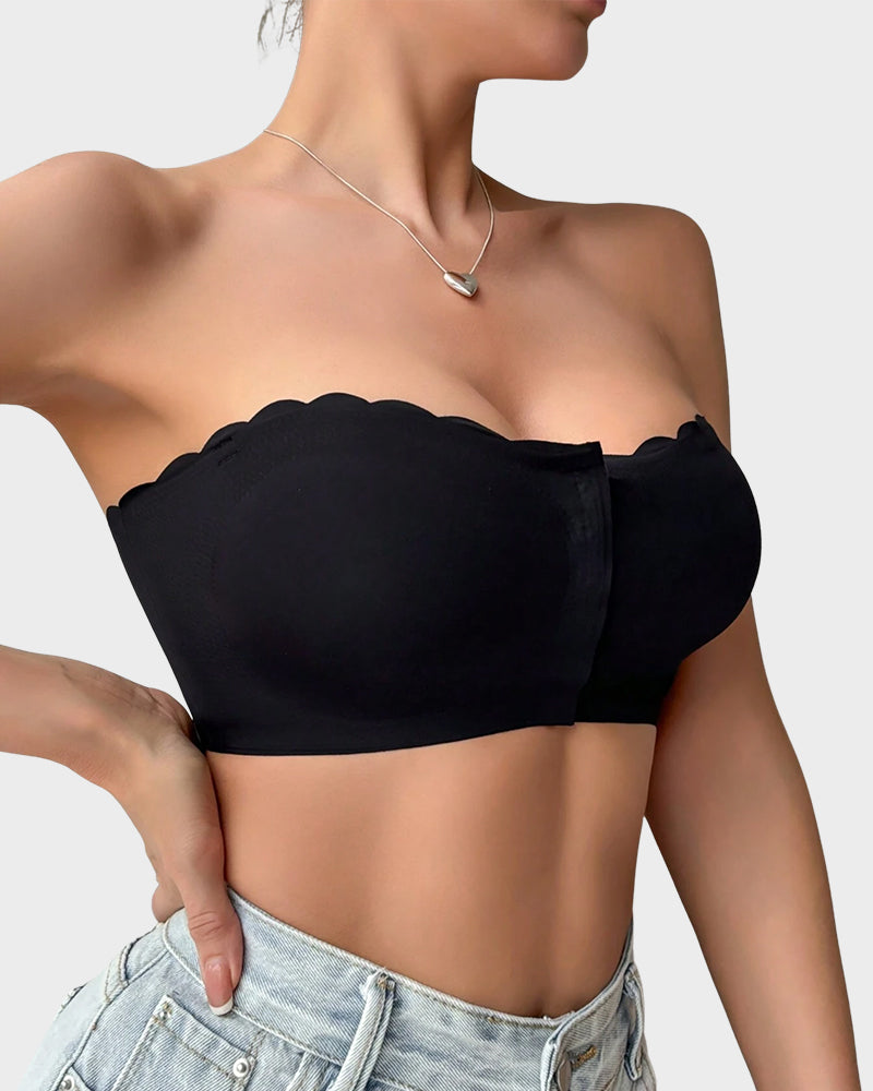 Strapless Front-Closure Bandeau Bra-Get Free Shoulder Straps with Purchase