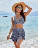High-Waist Retro Bikini Set – Tummy Control Swim Skirt