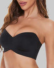 Full Support Non-Slip Convertible Bandeau Bra-Black