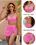 High-Waist Retro Bikini Set – Tummy Control Swim Skirt